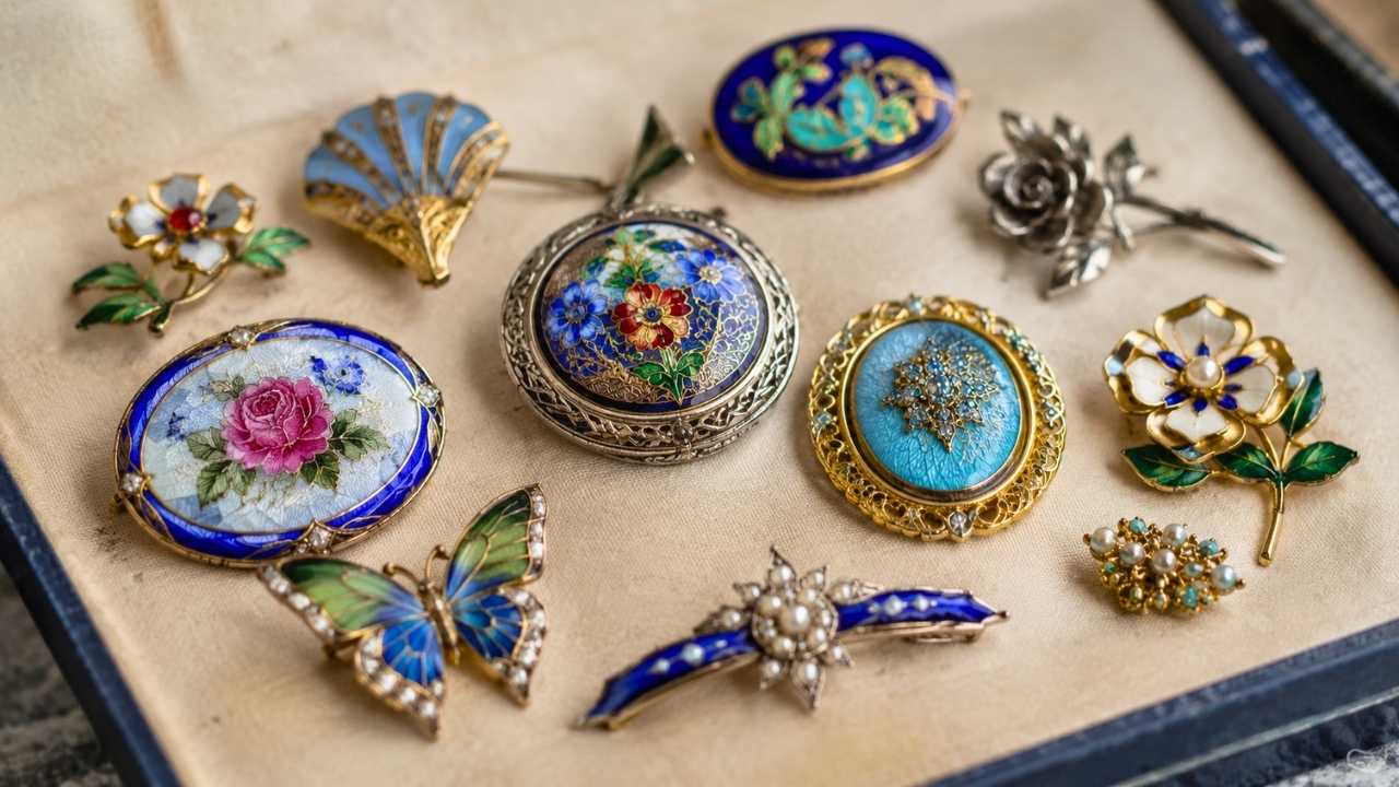 Vintage Enamel Brooches Worth Collecting: How to Identify Valuable Cloisonné, Guilloché, and Other Rare Pieces